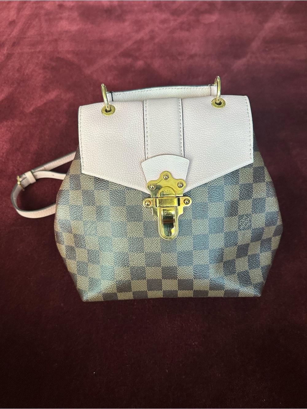 Louis Vuitton Clapton Backpack in Pink & Damier Ebene